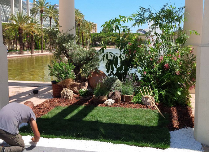 Decoración de jardinería para actos falleros